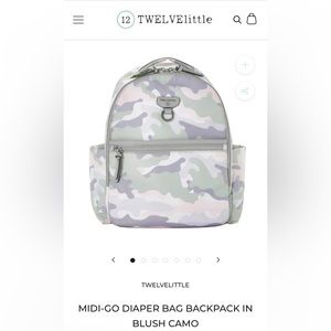 MIDI-GO DIAPER BAG BACKPACK IN BLUSH CAMO. Gently used, great condition.